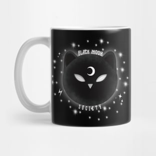 Black cat black moon society Mug